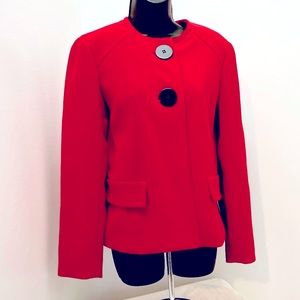 The French Shoppe Vintage Red Two Button Collarless Blazer Size 4
